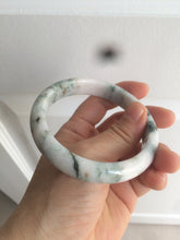 Load image into Gallery viewer, 59.8mm Certificated Type A 100% Natural White purple with green floating flowers Jadeite Jade bangle G110-9508