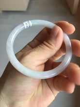 Load image into Gallery viewer, 55.4mm 100% natural Type A light purple white slim round cut jadeite jade bangle BM108-4525