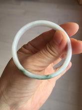 Load image into Gallery viewer, 50.2mm Certified Type A 100% Natural white with floating flowers/purple Jadeite Jade bangle BL92-4677