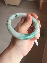 Load image into Gallery viewer, 60.2mm certified Type A 100% Natural light green sunny green light purple Jadeite Jade bangle BK138-5279