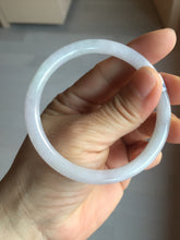 Load image into Gallery viewer, 55.4mm 100% natural Type A light purple white slim round cut jadeite jade bangle BM108-4525