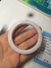 Load image into Gallery viewer, 52.9mm 100% natural Type A light purple/white jadeite jade bangle K109-8010