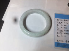 Load image into Gallery viewer, 58.3mm Certified 100% natural Type A light green/white chubby jadeite jade bangle BF78-4501