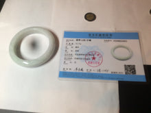 Load image into Gallery viewer, 58.3mm Certified 100% natural Type A light green/white chubby jadeite jade bangle BF78-4501