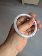 Load image into Gallery viewer, 55.4mm 100% natural Type A light purple white slim round cut jadeite jade bangle BM108-4525