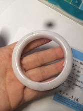Load image into Gallery viewer, 52.9mm 100% natural Type A light purple/white jadeite jade bangle K109-8010