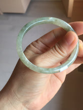 Load image into Gallery viewer, 52mm Certified Type A 100% Natural icy watery light green/dark green/black oval Jadeite bangle PD108-8546