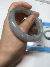 Load image into Gallery viewer, 59.2mm Certified Type A 100% Natural white/light purple/brown/yellow/gray(FU LU SHOU) Jadeite Jade bangle BF104-8634