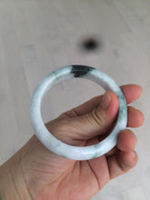 Load image into Gallery viewer, 55.8mm Certificated Type A 100% Natural White purple with green floating flowers Jadeite Jade bangle G110-9502