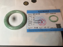 Load image into Gallery viewer, 55mm Certified type A 100% Natural green/white round cut Jadeite bangle BF79-4490
