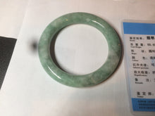 Load image into Gallery viewer, 55mm Certified type A 100% Natural green/white round cut Jadeite bangle BF79-4490