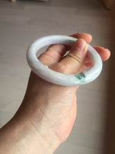 Load image into Gallery viewer, 57.5mm certified Type A 100% Natural light purple green floating flowers Jadeite Jade bangle AU13-1258