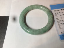 Load image into Gallery viewer, 55mm Certified type A 100% Natural green/white round cut Jadeite bangle BF79-4490