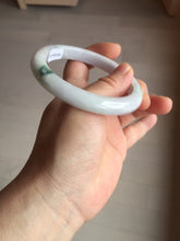 Load image into Gallery viewer, 57.5mm certified Type A 100% Natural light purple green floating flowers Jadeite Jade bangle AU13-1258