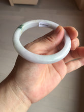 Load image into Gallery viewer, 57.5mm certified Type A 100% Natural light purple green floating flowers Jadeite Jade bangle AU13-1258