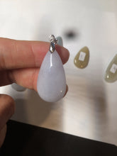 Load image into Gallery viewer, 100% natural icy watery green purple white yellow type A jadeite jade water drop/blessed melon/bamboo pendant necklace group BG45