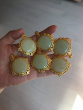 Load image into Gallery viewer, 100% Natural yellow/green nephrite Jade(黄玉) pendant HF84