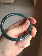 Load image into Gallery viewer, 58.8mm Certified Type A 100% Natural light green/blue/gray Guatemala slim round cut Jadeite bangle BP212-1033