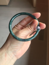 Load image into Gallery viewer, 58.8mm Certified Type A 100% Natural light green/blue/gray Guatemala slim round cut Jadeite bangle BP212-1033