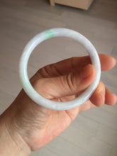 Load image into Gallery viewer, 55mm certified 100% natural white sunny green purple slim round cut jadeite jade bangle BL91-4675