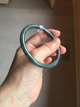 Load image into Gallery viewer, 59mm Certified Type A 100% Natural light green/blue/gray Guatemala slim round cut Jadeite bangle BP211-1014