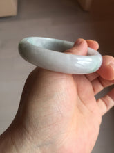 Load image into Gallery viewer, 55.4mm certified Type A 100% Natural light purple with green floating flowers Jadeite Jade bangle AU11-1260