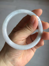 Load image into Gallery viewer, 54.8mm 100% natural Type A light purple white slim round cut jadeite jade bangle BM107-4526