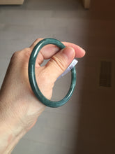Load image into Gallery viewer, 59mm Certified Type A 100% Natural light green/blue/gray Guatemala slim round cut Jadeite bangle BP211-1014