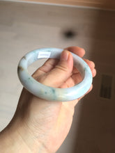 Load image into Gallery viewer, 57.7mm certified Type A 100% Natural light purple/white with green floating flowers Jadeite Jade bangle AY62-0442