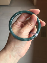 Load image into Gallery viewer, 59mm Certified Type A 100% Natural light green/blue/gray Guatemala slim round cut Jadeite bangle BP211-1014