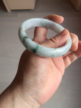 Load image into Gallery viewer, 55.4mm certified Type A 100% Natural light purple with green floating flowers Jadeite Jade bangle AU11-1260