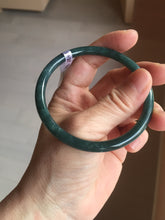 Load image into Gallery viewer, 58.8mm Certified Type A 100% Natural light green/blue/gray Guatemala slim round cut Jadeite bangle BP210-1021