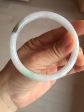 Load image into Gallery viewer, 55.8mm certified 100% natural white sunny green purple slim round cut jadeite jade bangle BL90-4666