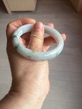Load image into Gallery viewer, 55.4mm certified Type A 100% Natural light purple with green floating flowers Jadeite Jade bangle AU11-1260
