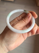 Load image into Gallery viewer, 55.8mm certified 100% natural white sunny green purple slim round cut jadeite jade bangle BL90-4666