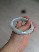 Load image into Gallery viewer, 57.7mm certified Type A 100% Natural light purple/white with green floating flowers Jadeite Jade bangle AY62-0442