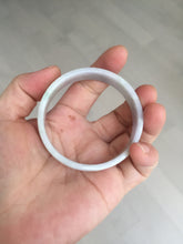 Load image into Gallery viewer, 51mm Certified Type A 100% Natural light purple/white square Jadeite Jade bangle BN96-2709