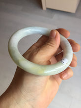 Load image into Gallery viewer, 58.5mm certified Type A 100% Natural light green yellow purple chubby round cut Jadeite Jade bangle Y168-3701