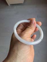 Load image into Gallery viewer, 55.5mm 100% natural Type A icy watery light purple white slim round cut jadeite jade bangle BM106-4527