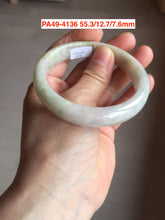 Load image into Gallery viewer, 52-63mm certified Type A 100% Natural dark green/white/purple/black Jadeite Jade bangle group with defects PA
