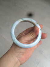 Load image into Gallery viewer, 57.7mm certified Type A 100% Natural light purple/white with green floating flowers Jadeite Jade bangle AY62-0442