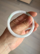 Load image into Gallery viewer, 55.8mm certified 100% natural white sunny green purple slim round cut jadeite jade bangle BL90-4666