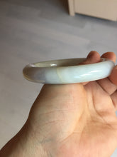 Load image into Gallery viewer, 58.5mm certified Type A 100% Natural light green yellow purple chubby round cut Jadeite Jade bangle Y168-3701