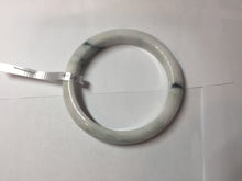 Load image into Gallery viewer, 59.4mm Certificated Type A 100% Natural White purple with green floating flowers Jadeite Jade bangle G110-1-9523