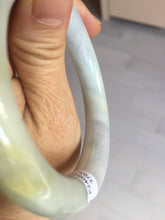 Load image into Gallery viewer, 58.5mm certified Type A 100% Natural light green yellow purple chubby round cut Jadeite Jade bangle Y168-3701
