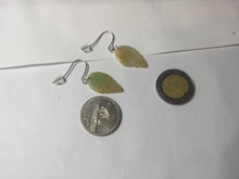 Load image into Gallery viewer, 100% natural type A yellow sunny green(阳绿+黄翡) jadeite jade leaf earring PC25-2