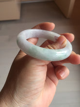 Load image into Gallery viewer, 51.9mm certified Type A 100% Natural light purple with green floating flowers Jadeite Jade bangle AU10-1263