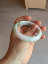 Load image into Gallery viewer, 52.2mm 100% natural certified sunny green/white(白底青) jadeite jade bangle BL34-5237