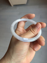 Load image into Gallery viewer, 55.5mm 100% natural Type A icy watery light purple white slim round cut jadeite jade bangle BM106-4527