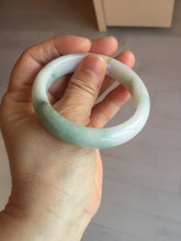 Load image into Gallery viewer, 52.2mm 100% natural certified sunny green/white(白底青) jadeite jade bangle BL34-5237